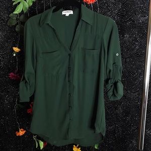 Express Portofino Green Button Down Shirt
